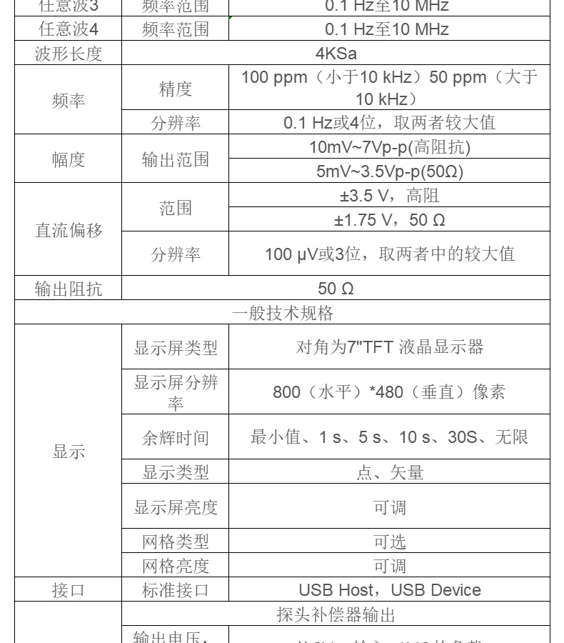 台式示波器 DSO2000系列