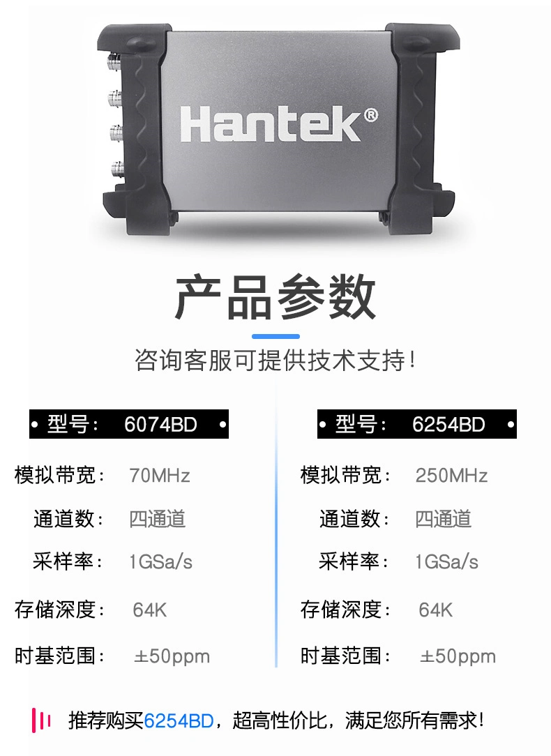 USB虚拟示波器6004BD系列